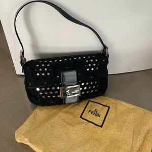 Fendi Hand Embroidered Mirror Baguette